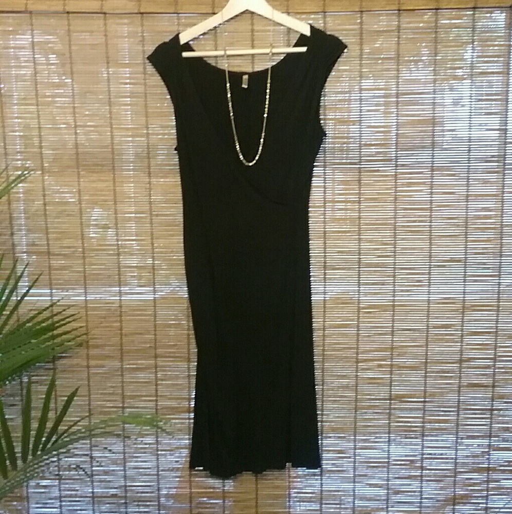 THREE DOT Little Black Dress Silk & Rayon